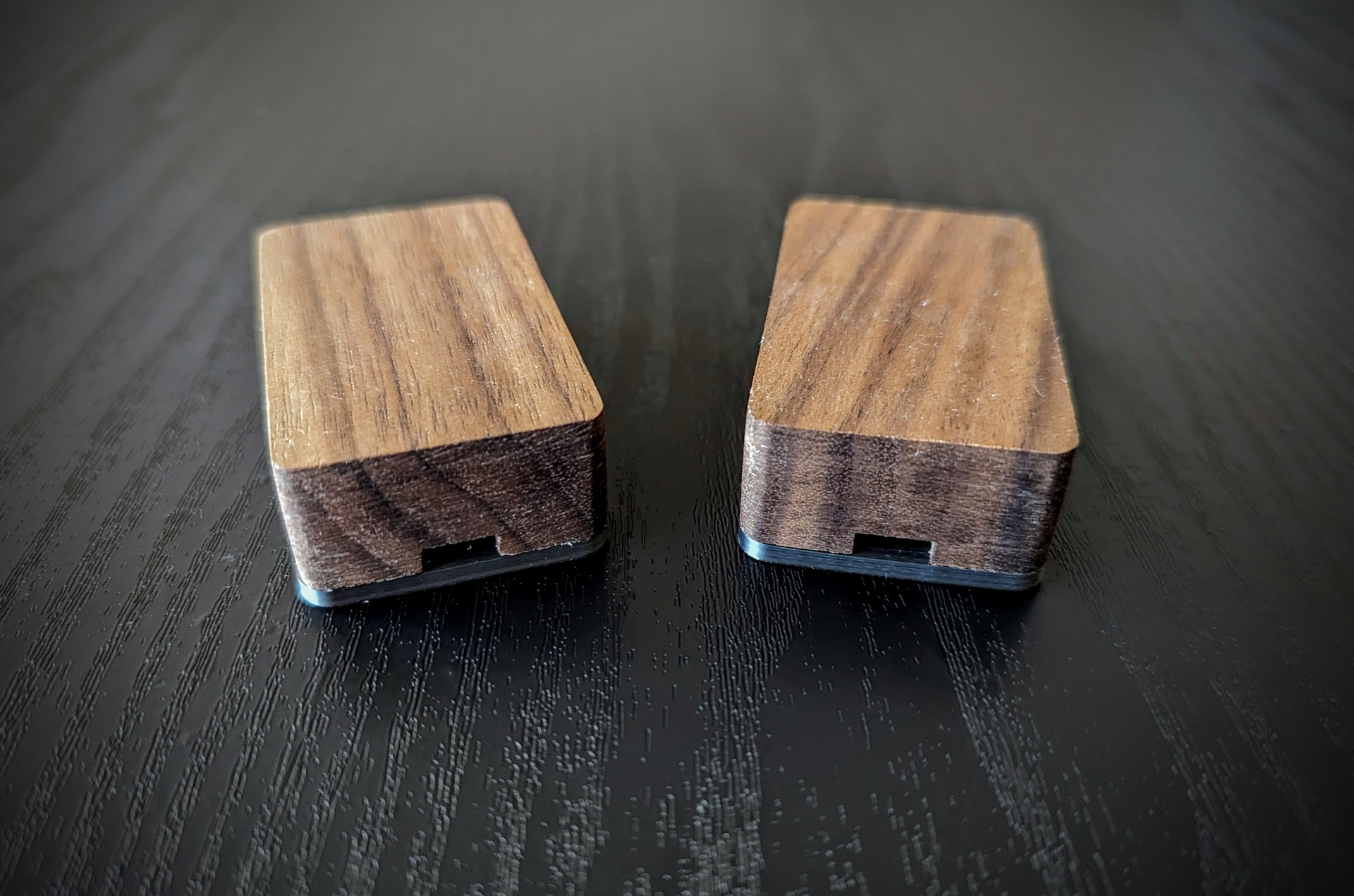 2 x ESP32 enclosure, case made from walnut wood