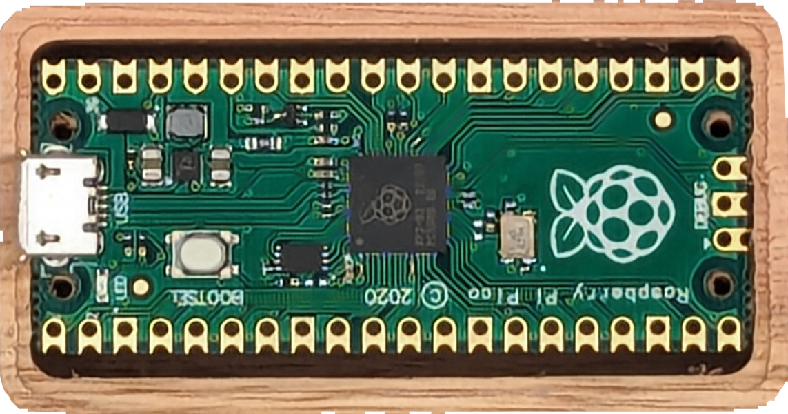 Pi Pico Case made from recycled Teak wood