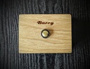 Classical oak doorbell, wooden doorbell for apartment door, natural materials, with brass button