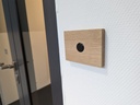 Modern oak doorbell, wooden doorbell for apartment door, natural materials, with optional LED