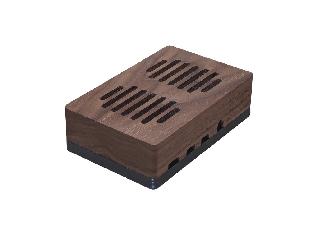 Barebaric Raspberry Pi 4 Case made from real walnut wood