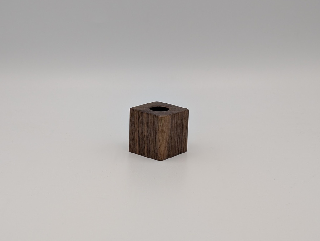 Pen holder for a single pen, made from American Walnut (Dark Walnut), wood