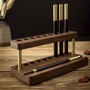 Pen holder for 8 pens, American Walnut (Dark Walnut), Real Wood